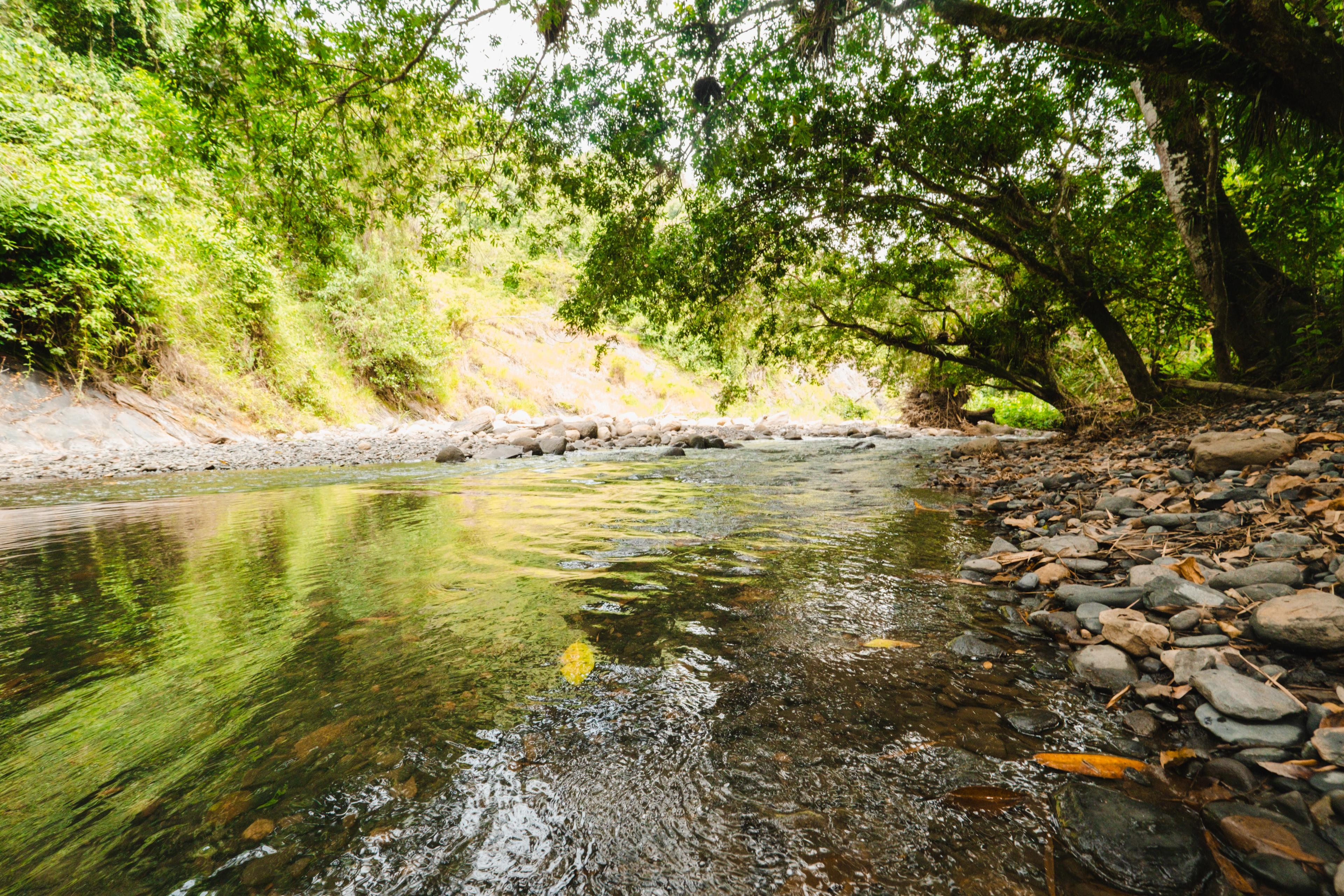 Imagen de un río en La Vega, Colombia